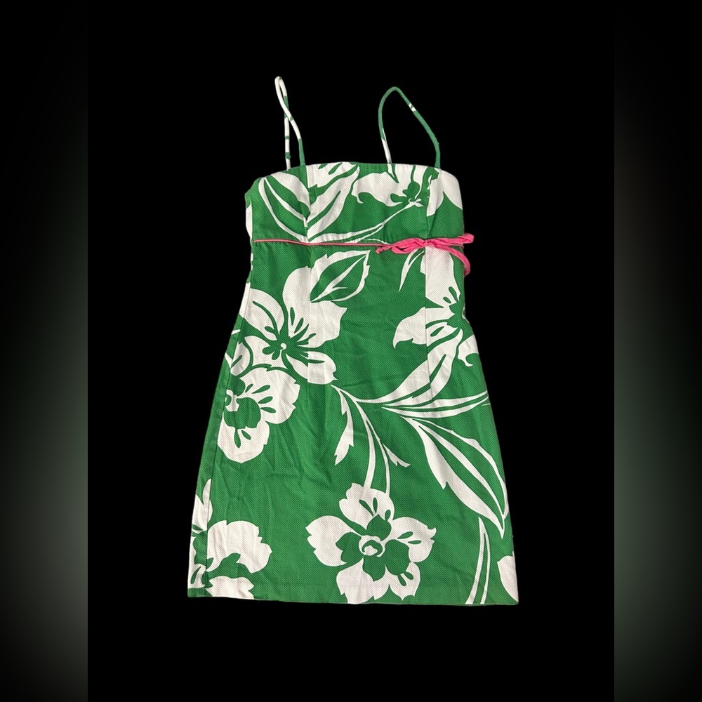 I.N. San Francisco pink tie green and white floral